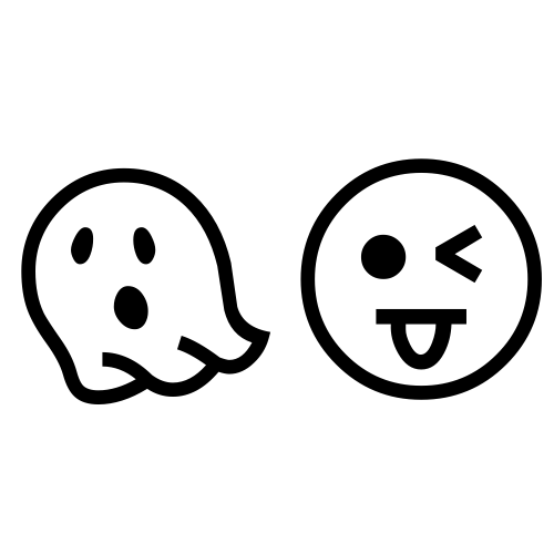 👻😜 Emoji Domain black and white Symbola rendering